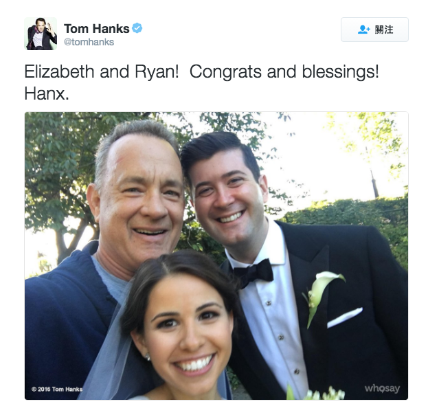 圖片來源:TomHanks/twitter